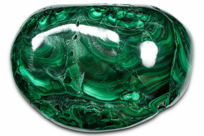 Flowery Polished Malachite Specimen - DR Congo #360904